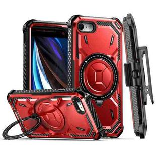 For iPhone SE 2022 / SE 2020 / 8 / 7 Armor Series Holder Phone Case with Back Clip(Red)