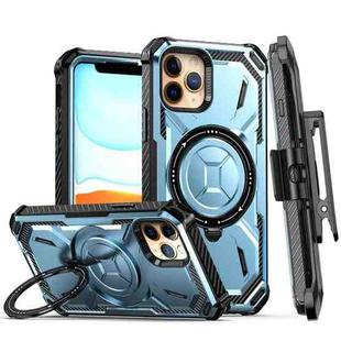 For iPhone 12 Armor Series Holder Phone Case with Back Clip(Blue)
