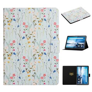 For Lenovo Tab M10  Flower Pattern Horizontal Flip Leather Case with Card Slots & Holder(Small Floral)