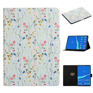 For Lenovo Tab M10 Plus Flower Pattern Horizontal Flip Leather Case with Card Slots & Holder(Small Floral)