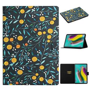 For Samsung Galaxy Tab S6 Lite  Flower Pattern Horizontal Flip Leather Case with Card Slots & Holder(Yellow Fruit)