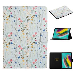 For Samsung Galaxy Tab S6 Lite  Flower Pattern Horizontal Flip Leather Case with Card Slots & Holder(Small Floral)