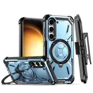 For Samsung Galaxy S23+ 5G Armor Series Holder Phone Case with Back Clip(Blue)