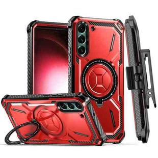 For Samsung Galaxy S22+ 5G Armor Series Holder Phone Case with Back Clip(Red)