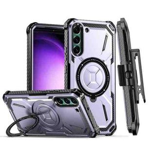 For Samsung Galaxy S22+ 5G Armor Series Holder Phone Case with Back Clip(Purple)