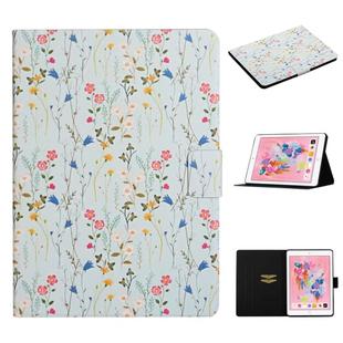 For iPad 10.2 Flower Pattern Horizontal Flip Leather Case with Card Slots & Holder(Small Floral)