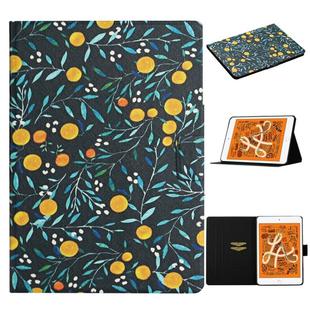 For iPad Mini 4 & 3 & 2 & 1 Flower Pattern Horizontal Flip Leather Case with Card Slots & Holder(Yellow Fruit)