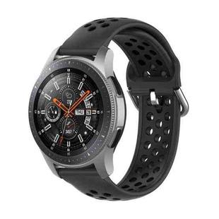 For Samsung Galaxy Watch 46mm / Gear S3 Universal Sports Two-tone Silicone Watch Band(Black)