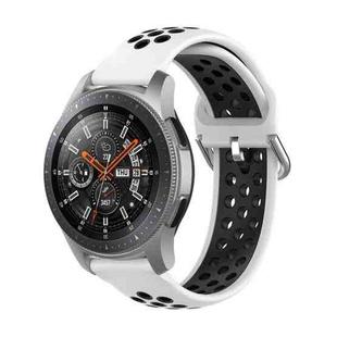 For Huawei Watch GT2 / Honor Magic Watch 2 46mm Universal Sports Two-tone Silicone Watch Band(White Black)