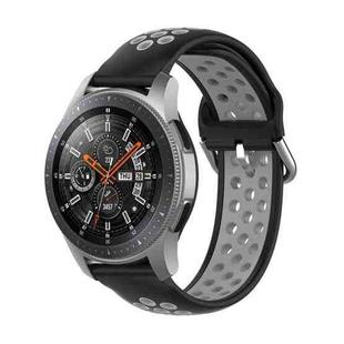 For Huawei Watch GT2 / Honor Magic Watch 2 46mm Universal Sports Two-tone Silicone Watch Band(Black Grey)