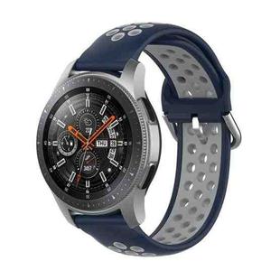 For Huawei Watch GT2 / Honor Magic Watch 2 46mm Universal Sports Two-tone Silicone Watch Band(Blue Grey)