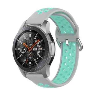 For Huawei Watch GT2 / Honor Magic Watch 2 46mm Universal Sports Two-tone Silicone Watch Band(Grey Green)