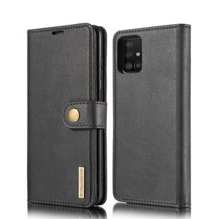 For Samsung Galaxy A51 5G DG.MING Crazy Horse Texture Flip Detachable Magnetic Leather Case with Holder & Card Slots & Wallet(Black)