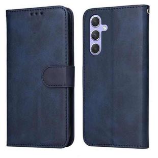 For Samsung Galaxy M54 5G Classic Calf Texture Flip Leather Phone Case(Blue)