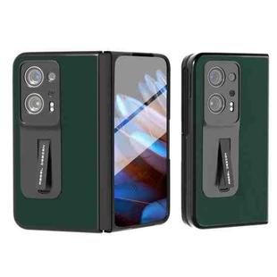 For OPPO Find N2 ABEEL Integrated Genuine Silky Soft ABEEL Phone Case with Holder(Green)