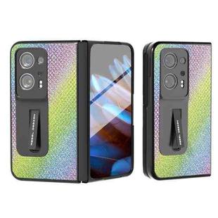 For OPPO Find N2 ABEEL Integrated Diamond Series Phone Case with Holder(Rainbow)