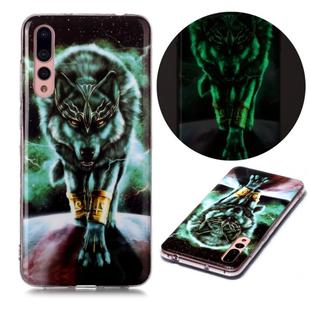 For Huawei P20 Pro Luminous TPU Soft Protective Case(Ferocious Wolf)