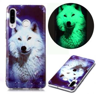 For Huawei P30 Lite Luminous TPU Soft Protective Case(Starry Sky Wolf)