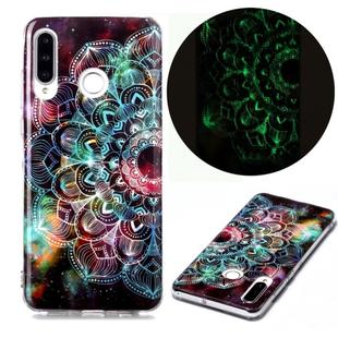 For Huawei P30 Lite Luminous TPU Soft Protective Case(Mandala Flower)