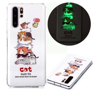 For Huawei P30 Pro Luminous TPU Soft Protective Case(Cats)