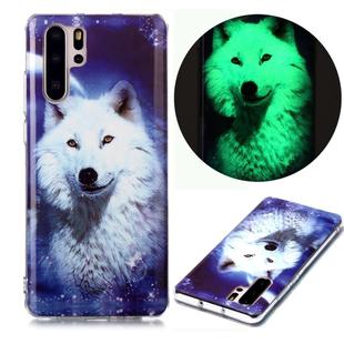 For Huawei P30 Pro Luminous TPU Soft Protective Case(Starry Sky Wolf)