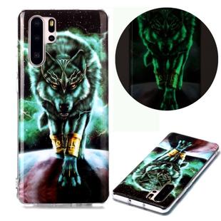 For Huawei P30 Pro Luminous TPU Soft Protective Case(Ferocious Wolf)