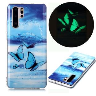 For Huawei P30 Pro Luminous TPU Soft Protective Case(Butterflies)