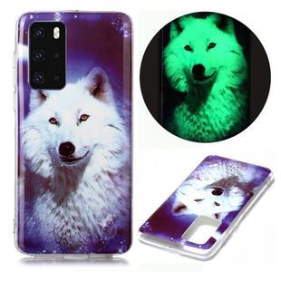 For Huawei P40 Luminous TPU Soft Protective Case(Starry Sky Wolf)