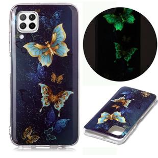 For Huawei P40 Lite Luminous TPU Soft Protective Case(Double Butterflies)