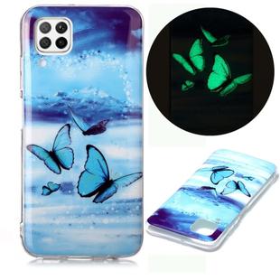 For Huawei P40 Lite Luminous TPU Soft Protective Case(Butterflies)