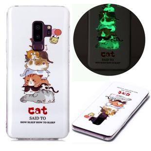 For Samsung Galaxy S9+ Luminous TPU Soft Protective Case(Cats)