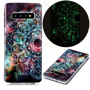 For Samsung Galaxy S10+ Luminous TPU Soft Protective Case(Mandala Flower)