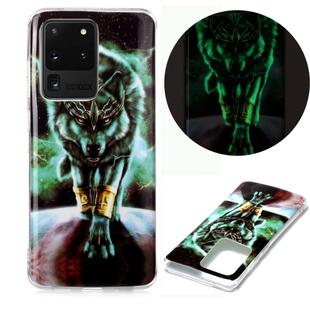 For Samsung Galaxy S20 Ultra Luminous TPU Soft Protective Case(Ferocious Wolf)