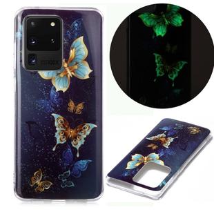 For Samsung Galaxy S20 Ultra Luminous TPU Soft Protective Case(Double Butterflies)