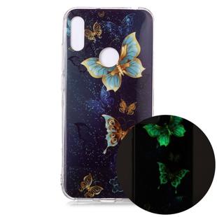 For Huawei Y6 (2019) Luminous TPU Soft Protective Case(Double Butterflies)