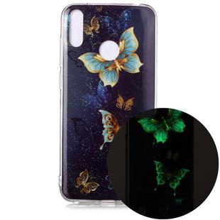 For Huawei Y7 (2019) Luminous TPU Soft Protective Case(Double Butterflies)