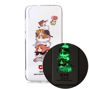 For Xiaomi Redmi 7A Luminous TPU Soft Protective Case(Cats)
