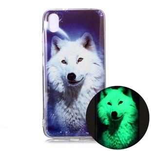 For Xiaomi Redmi 7A Luminous TPU Soft Protective Case(Starry Sky Wolf)