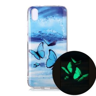 For Xiaomi Redmi 7A Luminous TPU Soft Protective Case(Butterflies)