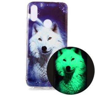 For Xiaomi Redmi Note 7 Luminous TPU Soft Protective Case(Starry Sky Wolf)