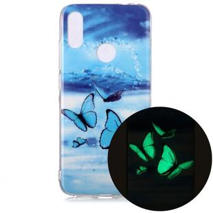 For Xiaomi Redmi Note 7 Luminous TPU Soft Protective Case(Butterflies)