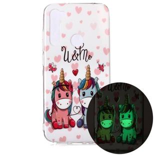 For Xiaomi Redmi Note 8 Luminous TPU Soft Protective Case(Couple Unicorn)