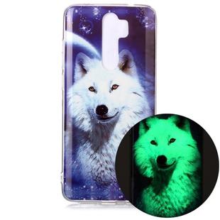 For Xiaomi Redmi Note 8 Pro Luminous TPU Soft Protective Case(Starry Sky Wolf)