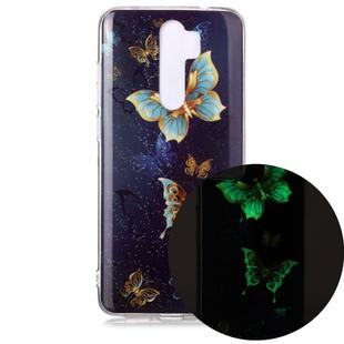 For Xiaomi Redmi Note 8 Pro Luminous TPU Soft Protective Case(Double Butterflies)