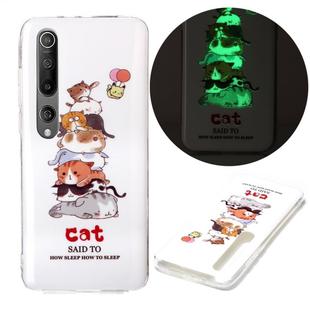 For Xiaomi Mi 10 5G Luminous TPU Soft Protective Case(Cats)