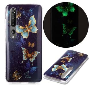 For Xiaomi Mi 10 5G Luminous TPU Soft Protective Case(Double Butterflies)
