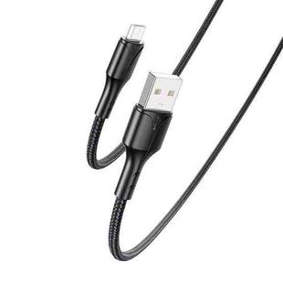 YESIDO CA97 2.4A USB to Micro USB Braided Charging Data Cable with Indicator Light, Length:1.2m(Black)