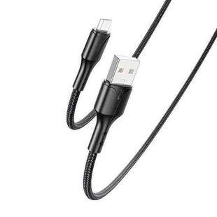 YESIDO CA98 2.4A USB to Micro USB Braided Charging Data Cable with Indicator Light, Length:2m(Black)