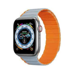 DUX DUCIS Magnetic Silicone Watch Band For Apple Watch SE 2022 40mm(Grey Orange)