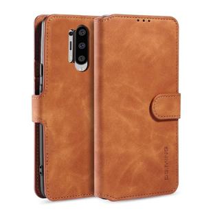 For OnePlus 8 Pro DG.MING Retro Oil Side Horizontal Flip Case with Holder & Card Slots & Wallet(Brown)